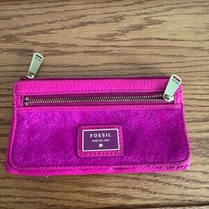 Fossil Leather Pink Wallet